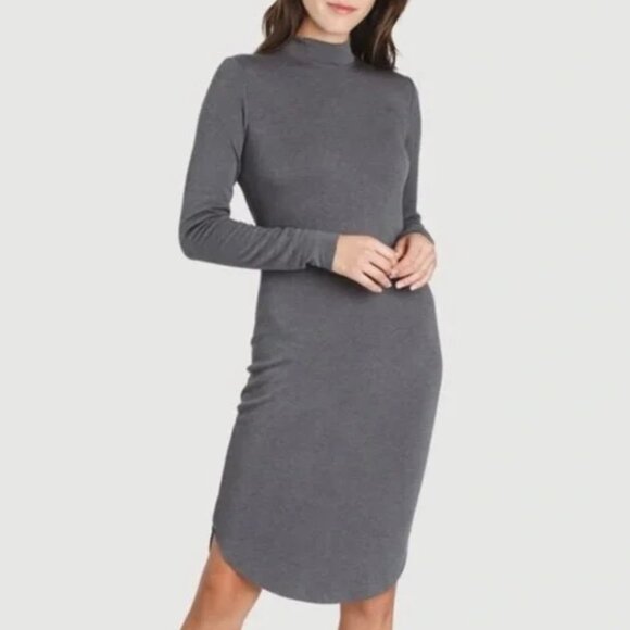 Kit and Ace Brushed French Terry Mock Neck Feel Good Long Sleeve Dress NWOT - Picture 9 of 10